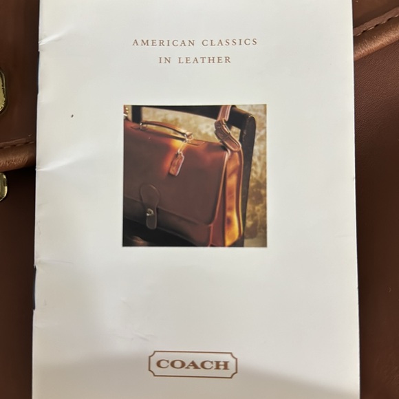 Coach leather brief case. Comes with brochure & including small coach pochette! - Picture 10 of 12